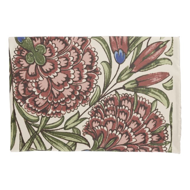 Housse D'oreillers Carreau de fleur d'œillet Art antique rustique De  (devant)