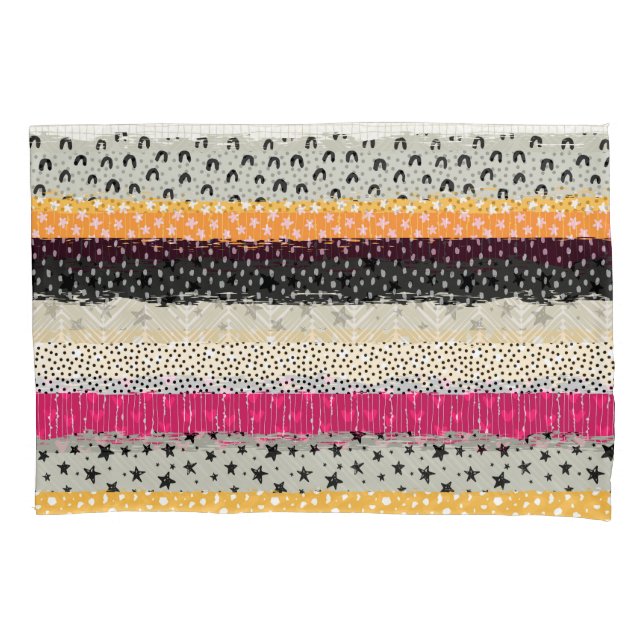 Housse D'oreillers Carrelage en Patchwork : Conception Versatile Sans (devant)