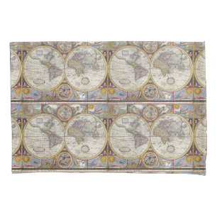 Housse D'oreillers Carte Vintage des voyageurs du monde Thunder_Cove