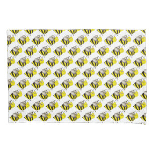 Housse D'oreillers Carton jaune noir Bee Bumblebee abeille