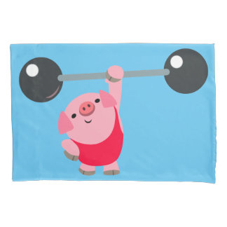 Housse D'oreillers Cartoon de levage de poids mignon
