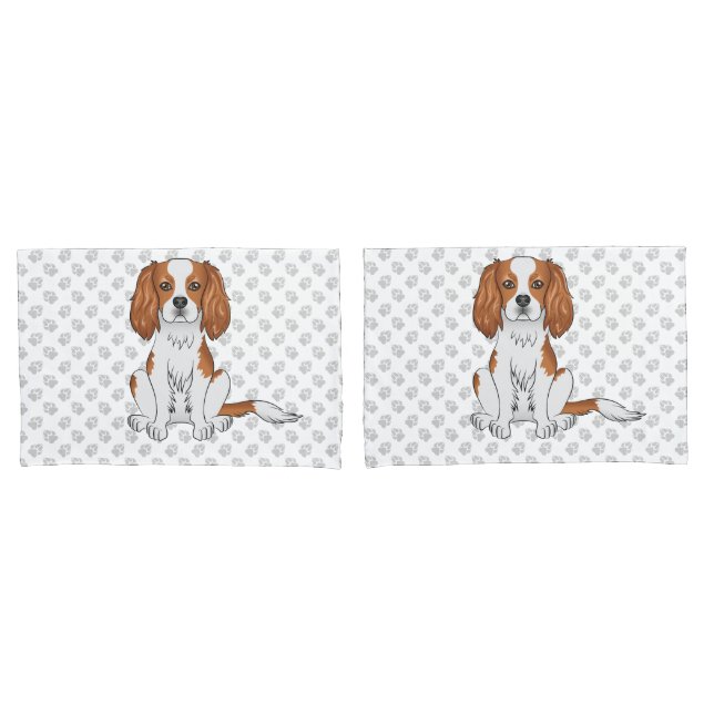 Housse D'oreillers Cavalier King Charles Spaniel & Pattes de Blenheim (devant-Set)