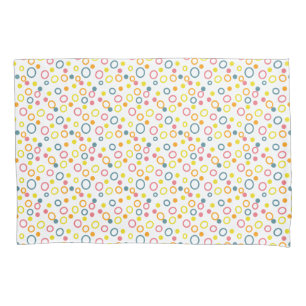 Housse D'oreillers Cercles orange jaune turquoise Points