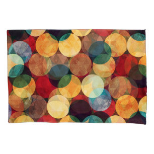 Housse D'oreillers Cercles rétro, grunge texture sans couture motif.