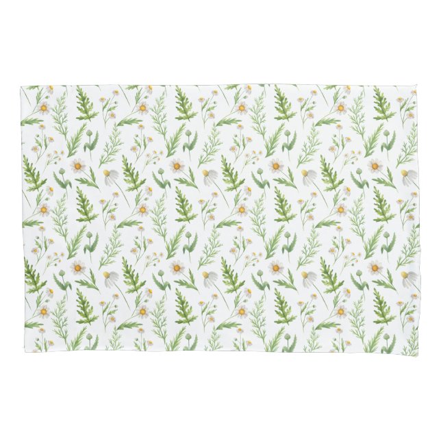 Housse D'oreillers Chamomile Fleur Botanique Rustique Motif (devant)