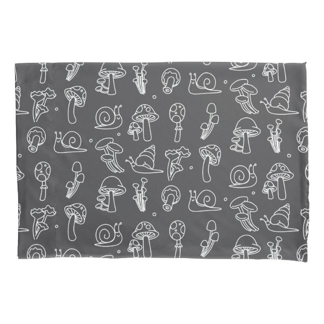 Housse D'oreillers Champignons et escargots Pillowcase (devant)