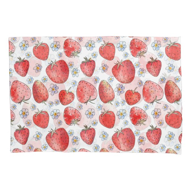 Housse D'oreillers Champs de fraises : Fraîcheur d'été (devant)