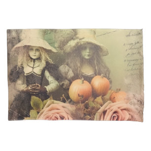 Housse D'oreillers Chariot Halloween vintage (1)