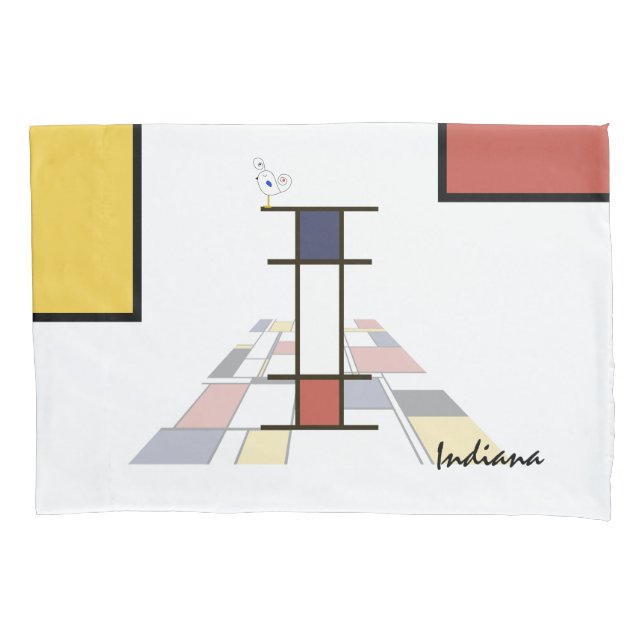 Housse D'oreillers Charmant Neoplasticisme Art Monogramme. Lettre I (devant)