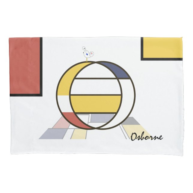 Housse D'oreillers Charmant Neoplasticisme Art Monogramme. Lettre O (devant)