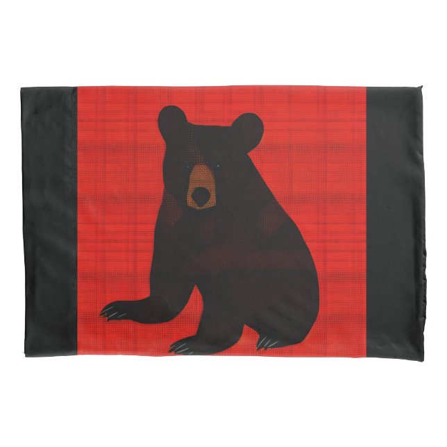 Housse D'oreillers Charming Story Book Black Bear Cub (devant)