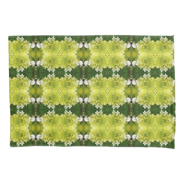 Housse D'oreillers Chartreuse Vert Abstrait Hydrangea Blooms Motif (devant)