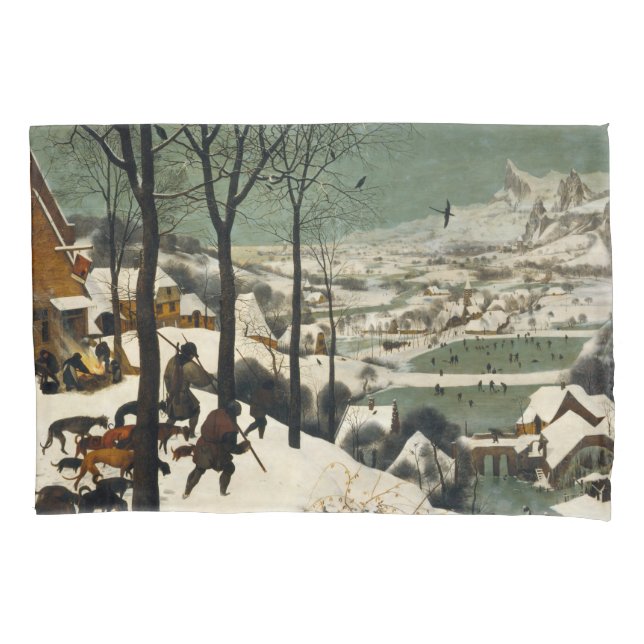 Housse D'oreillers Chasseurs dans la neige (par Pieter Bruegel l'Anci (devant-gauche)