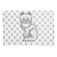 Chat de dessin animé mignon persan blanc & pattes