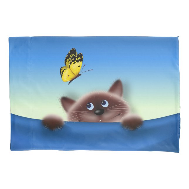 Housse D'oreillers Chat en poche (devant)