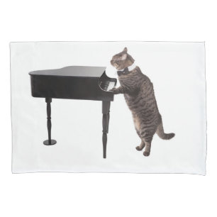 Housse D'oreillers Chat Jouer Piano
