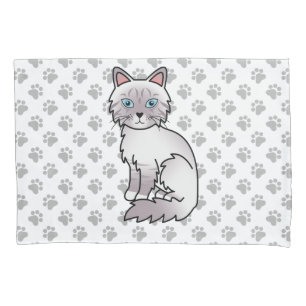 Housse D'oreillers Chat Lilac Point Tabby Birman / Ragdoll Mignon & P