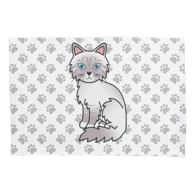 Housse D'oreillers Chat Lilac Point Tabby Birman / Ragdoll Mignon & P (devant)