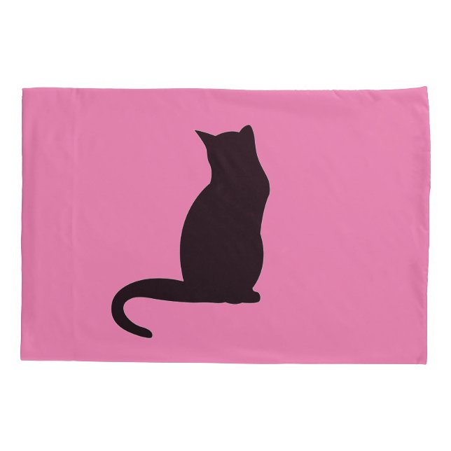 HOUSSE D'OREILLERS CHAT NOIR (Dos)