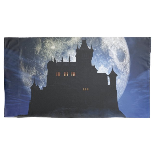 Housse D'oreillers Château d'Imaginaire la nuit (devant)