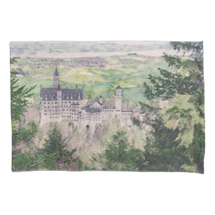 Housse D'oreillers Château Retro Neuschwanstein en Allemagne