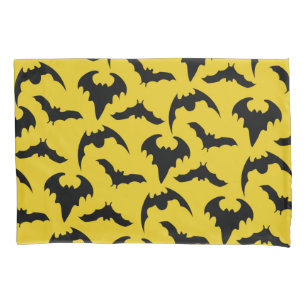 Housse D'oreillers Chauves-souris jaunes et noires Halloween Graphic