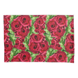 Housse D'oreillers Chemin Rouge Roses Fleur Garland