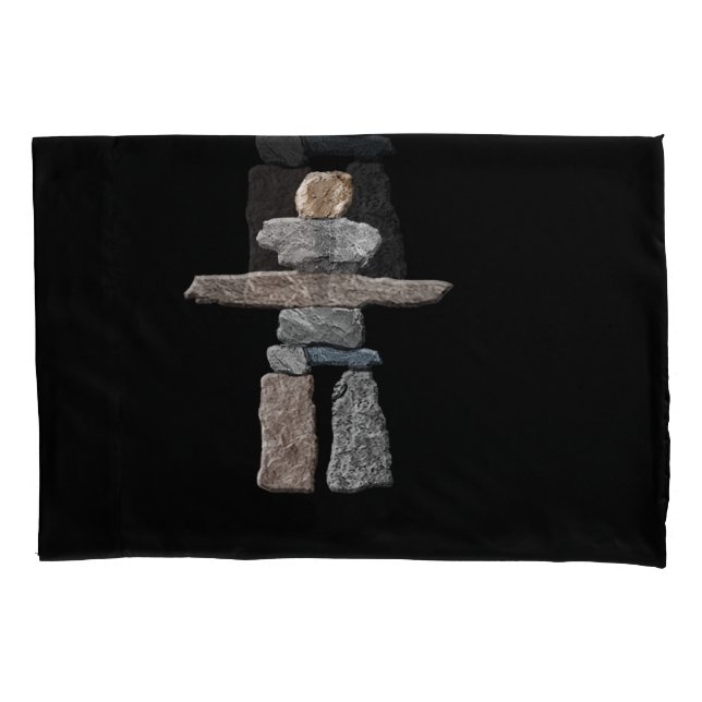 Housse D'oreillers Chemise inukshuk Inuit Stones T-Shirt amérindien (devant)