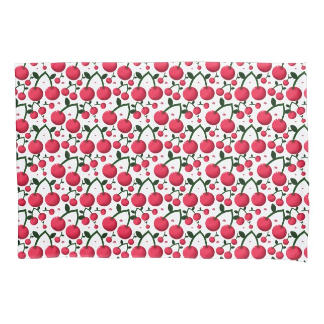 Housse D'oreillers Cherry Seamless Pattern, Red Fruit Pattern, (devant)