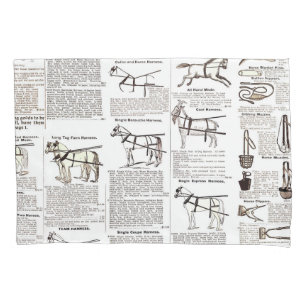 Housse D'oreillers Cheval Antique Publicité Journal Art