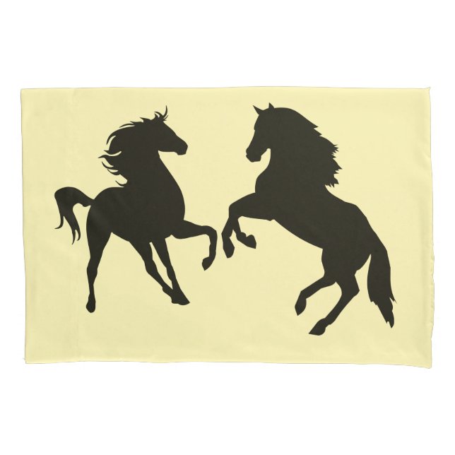Housse D'oreillers Chevaux Couple Coussin Coque - Vos couleurs (devant)