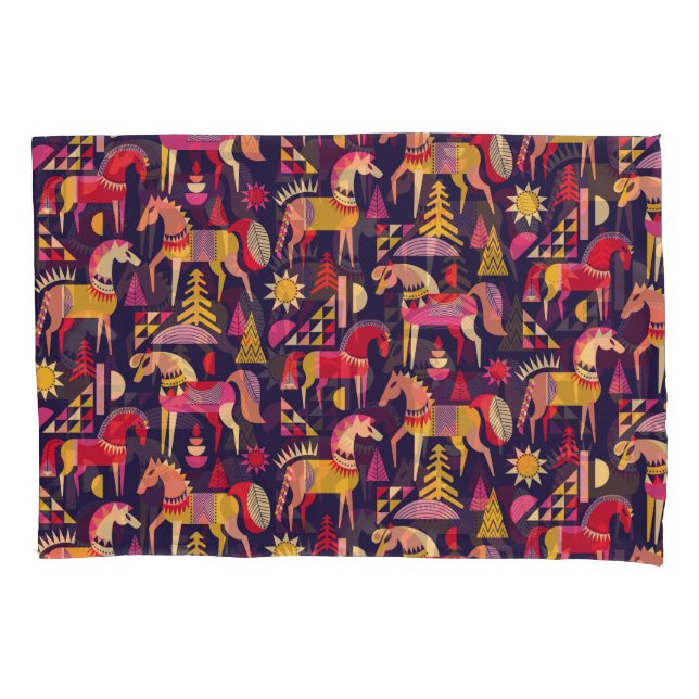 Housse D'oreillers Chevaux Scandinaves : Décoration Décorative Sans C (devant)