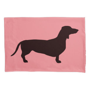 Housse D'oreillers Cheveux courts Dachshund - Silhouette 1