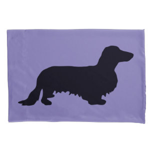 Housse D'oreillers Cheveux longs Dachshund - Silhouette 1