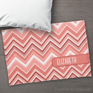 Housse D'oreillers Chevron tendance Motif grand nom de grand nom cor