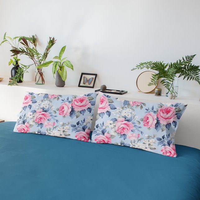 Housse D'oreillers Chic roses chic Shabby et fleurs blanches motif (Créateur téléchargé)