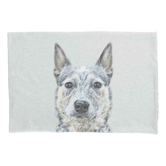 Housse D'oreillers Chien de bétail australien - Cute Original Dog Art (devant)