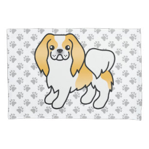 Housse D'oreillers Chien de dessin animé japonais chin blanc et citro