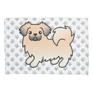 Housse D'oreillers Chien de dessin animé Tibetan Spaniel sable crème