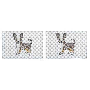 Housse D'oreillers Chihuahua à poil lisse Merle Chocolat Chien & Patt