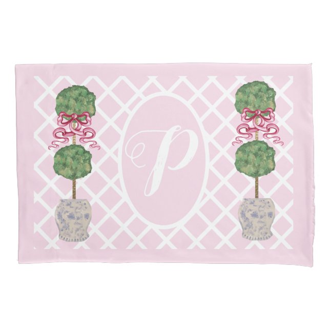 Housse D'oreillers Chinoiserie rose Ginger Jar Jars Topio Panier Pi (devant)