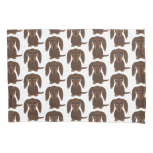 Housse D'oreillers Chocolat mignonne Longhé Brown Motif Dachshund