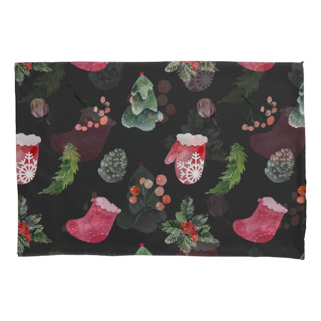 Housse D'oreillers Christmas Reindeer : Aquarelle Motif sans couture (devant)