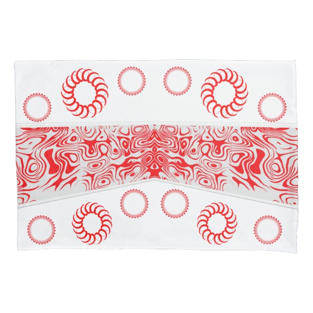 Housse D'oreillers Circulaire rouge Coque coussin (devant)