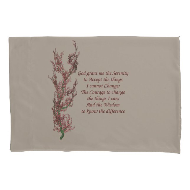 Housse D'oreillers Citation inspirante Floral Serenity Prayer   (devant)