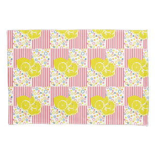 Housse D'oreillers Citrons jaunes - Grandes roses