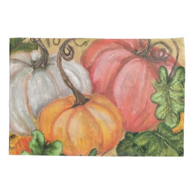 Housse D'oreillers Citrouille - Aquarelle (Dos)