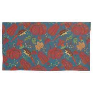 Housse D'oreillers Citrouille et carotte sans couture motif rouge et