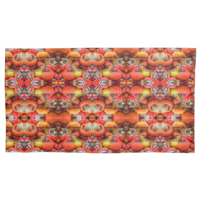 Housse D'oreillers Citrouille moyen motif (devant)