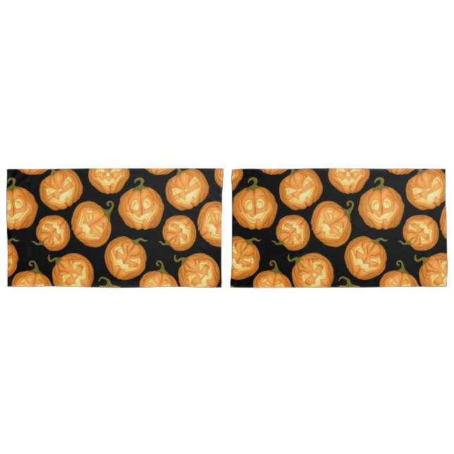 Housse D'oreillers Citrouilles d'Halloween (devant-Set)